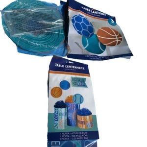 SPORTS PAPER LANTERN DECORATIONS Balloons Birthday Party Supplies Lot Of 4